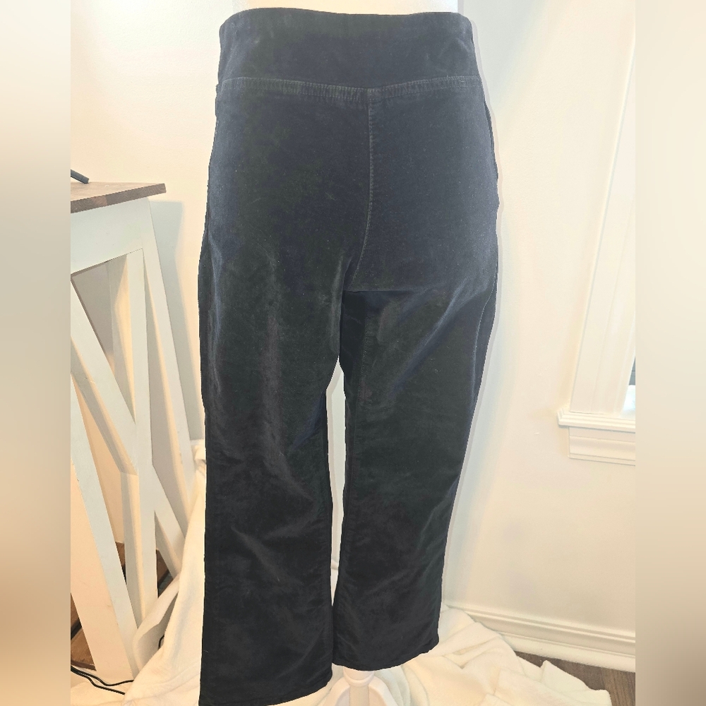 Free People In My Feelings Black Velvet Crop Flare Pants Size XS - Picture 3 of 13